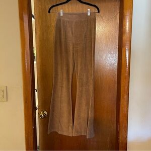 Aerie Groove-On Velour High Waisted Flare Pant - Size Extra Small 31" Corduroy